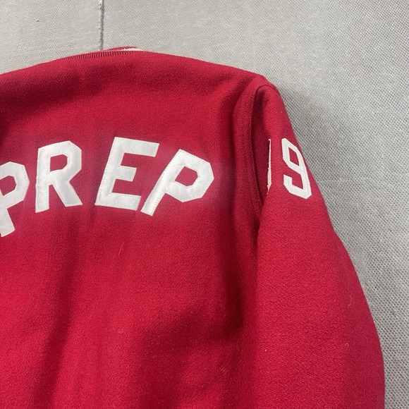 Vintage Holloway Varsity Jacket Mens Medium Red Wool Bomber Prep Lined USA - Picture 8 of 13